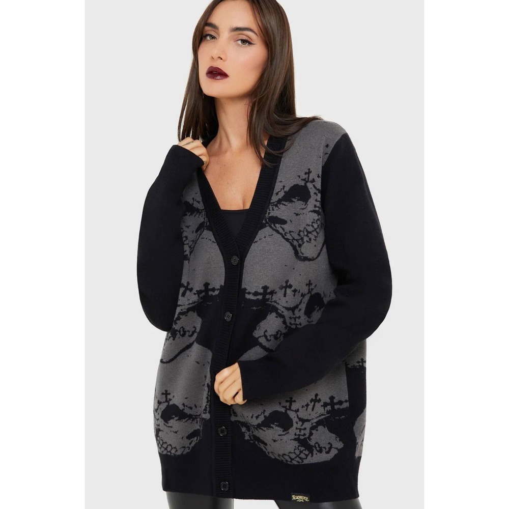 Killstar x Alchemy unisex Headstone knit cardigan